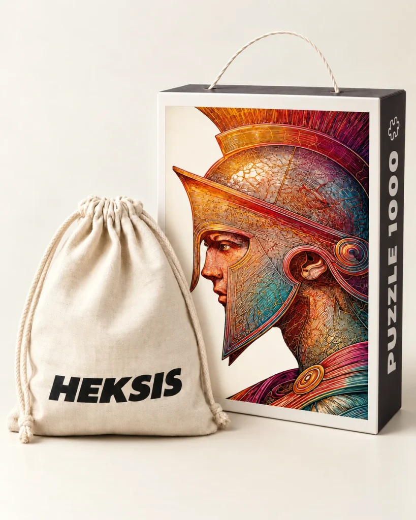 Ares — caja de puzle Heksis con bolsa de algodón