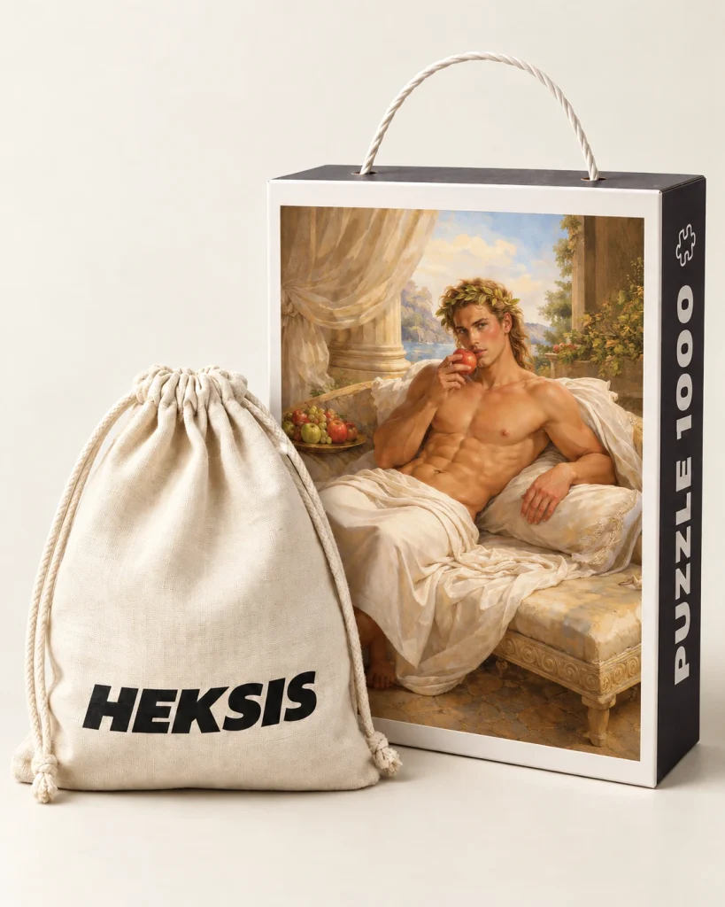 Apollo — caja de puzle Heksis con bolsa de algodón