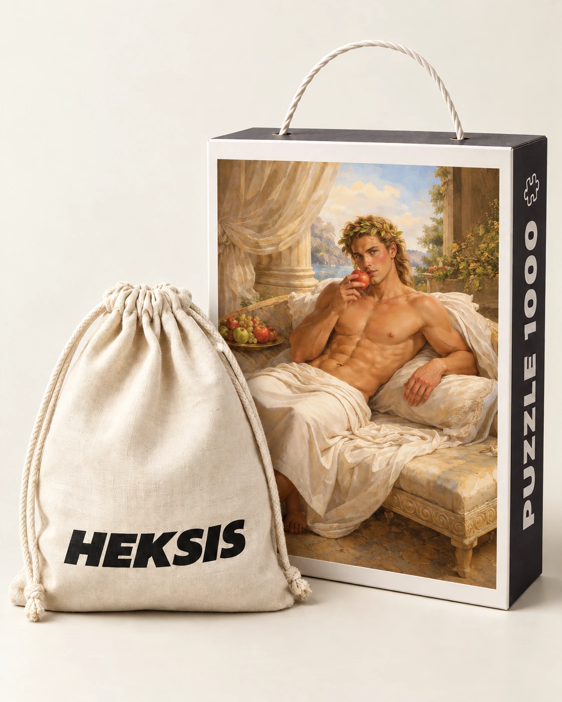 Apollo — caja de puzle Heksis con bolsa de algodón