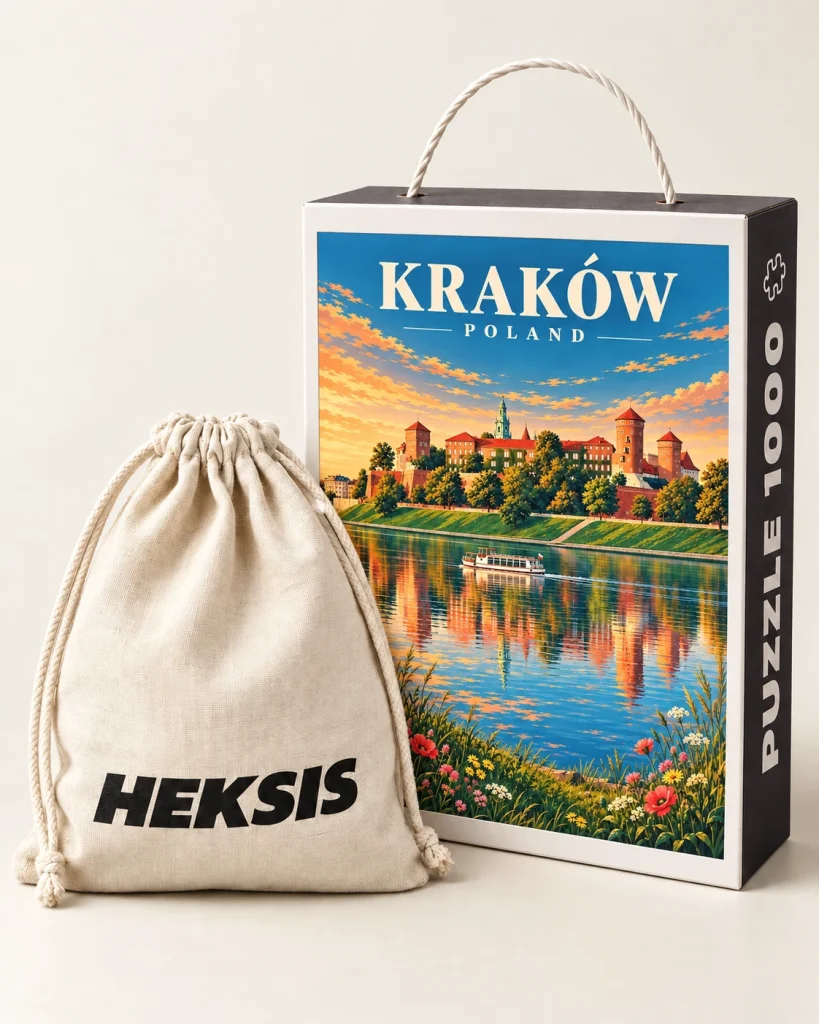 Cracovia — caja de puzle Heksis con bolsa de algodón
