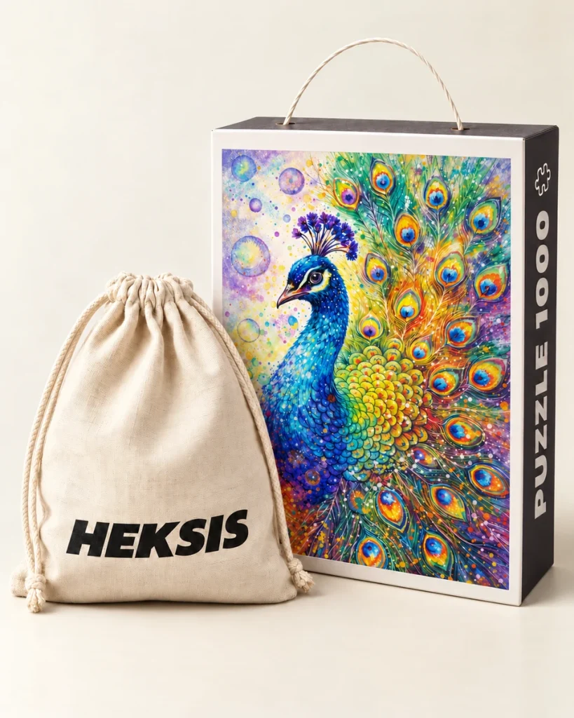 Iris — caja de puzle Heksis con bolsa de algodón